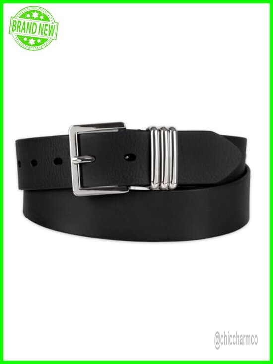 Genuine Leather Triple Metal Loop Belt 1.5 Inch for Jeans Trousers main image 5